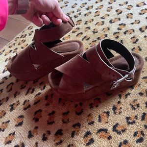 Alexander wang platform suede sandals ruby brown sold out